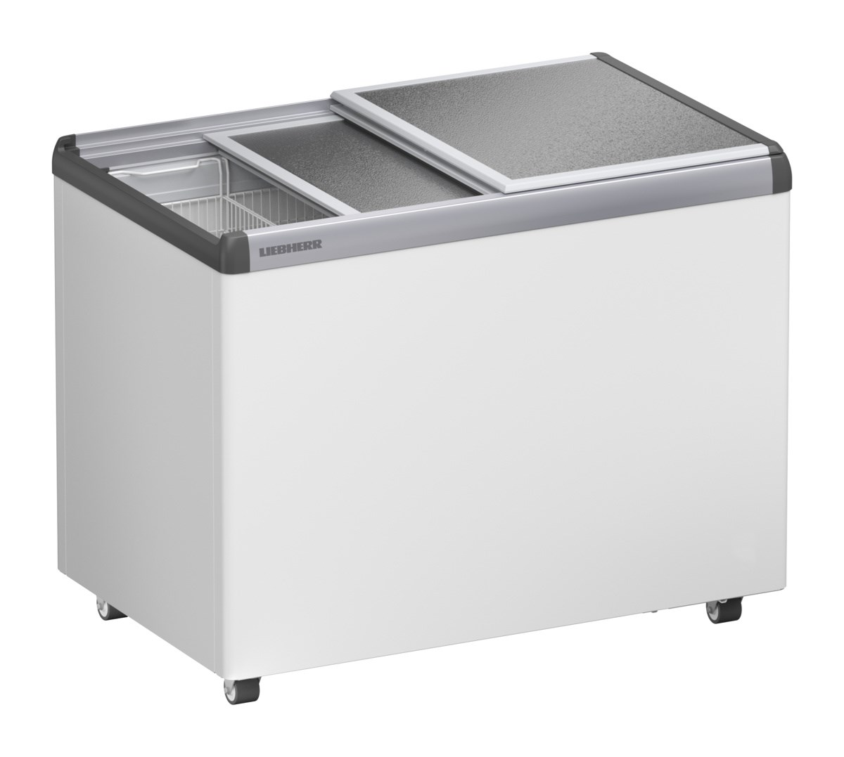 Liebherr EFE 3000 Eiscreme-Gefriertruhe mit Aluminium-Schiebedeckel und Lenkrollen – Bild 1
